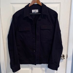 H&M Black Bomber Jacket / Denim Streetwear Jacket